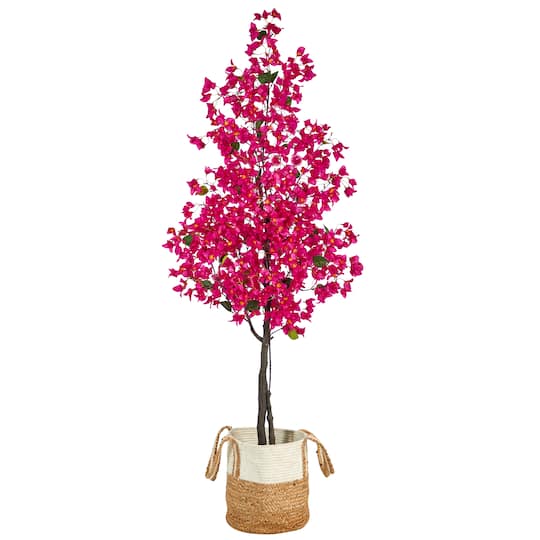 6ft. Artificial Bougainvillea Tree with Basket